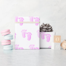 Rosa Babynahrung auf Weiß Geschenkpapier