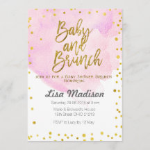 Rosa Babyparty-Brunch-Einladung