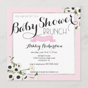 Rosa Babyparty-Brunch-Einladung Einladung