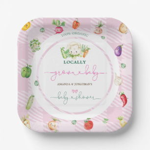 Rosa Babyparty mit lokalem Wachstum Pappteller