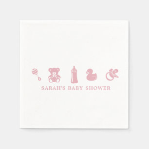 Rosa Babyparty-Papier Servietten