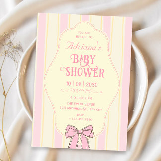 Rosa Babyparty weich Einladung