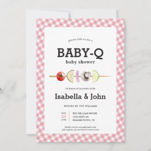 Rosa BabyQ-Paar-Baby-Shower-Einladung Einladung