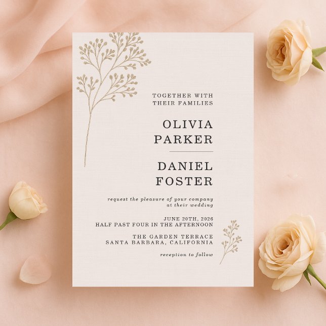 Rosa Baby's Breath Hochzeit Einladung (Von Creator hochgeladen)