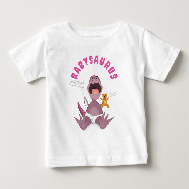 Rosa Babysaurus T-Rex  Baby T-shirt (Vorderseite)