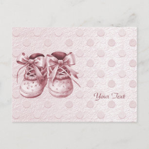 Rosa Babyschuhe Postkarte