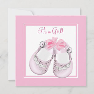 Rosa Babyschuhe Rosa Baby Girl Shower Einladung