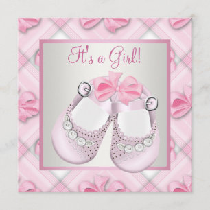 Rosa Babyschuhe Rosa Baby Girl Shower Einladung