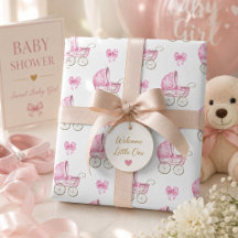 Rosa Babytrage & Bogen Wasserfarbe