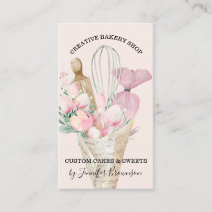 Rosa Bäckerei Konditor floral Visitenkarte