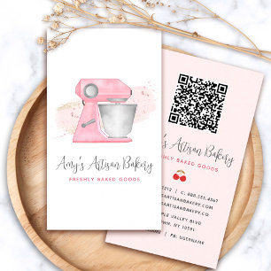Rosa Backmischermaschinen-Logo QR-Code-Logo Kondit Visitenkarte