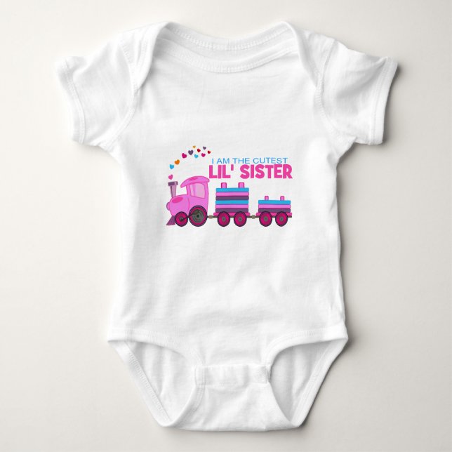 Rosa Bahn - Lil' Sister Baby Strampler (Vorderseite)