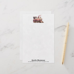 Rosa Bahn Motor Vintag Steampunk Stil Briefpapier