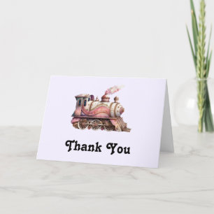 Rosa Bahn Motor Vintag Steampunk Stil Dankeskarte