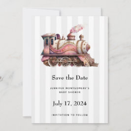 Rosa Bahn Motor Vintag Steampunk Stil Save The Date