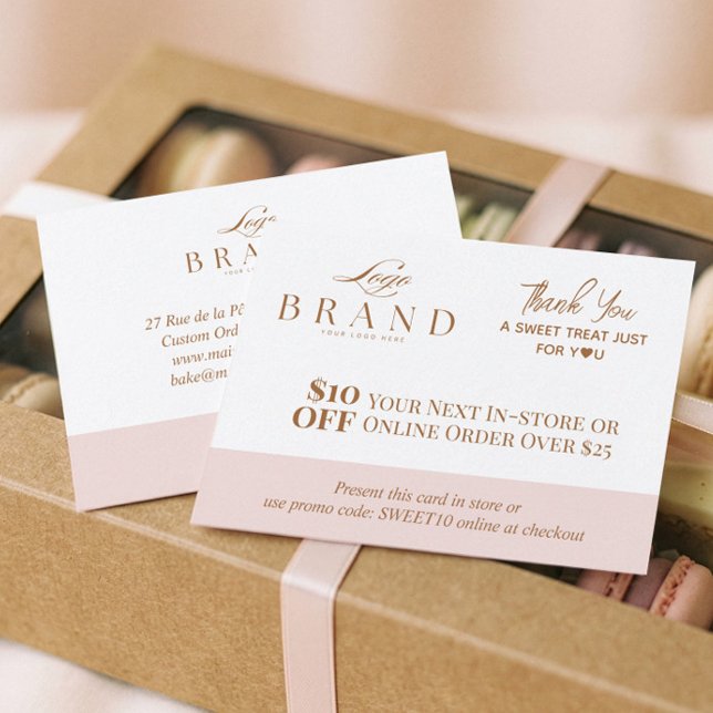 Rosa Baker Dankeschön Promo Code Gebäck Bäckerei L Rabattkarte (Pink Baker Thank You Promo Code Pastry Bakery Logo Discount Card)