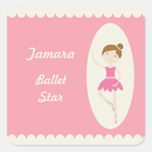 Rosa Ballerina 1 Square Sticker