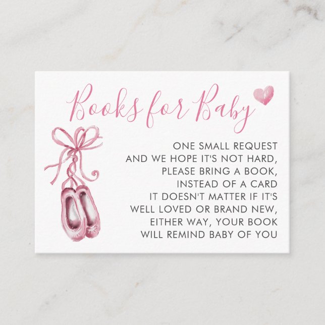 Rosa Ballerina Ballettschuhe Girl Books for Baby Begleitkarte (Vorderseite)