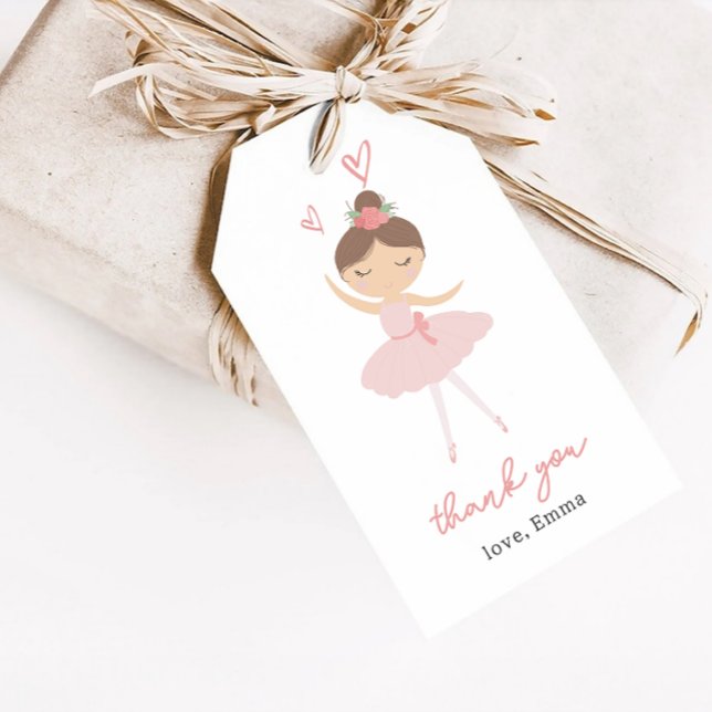 Rosa Ballerina Danke Geschenkanhänger (Von Creator hochgeladen)