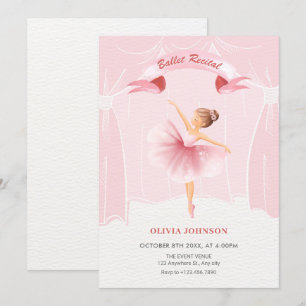 Rosa Ballerina Einladung