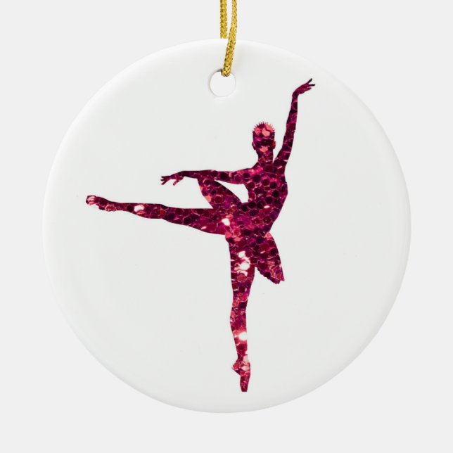 Rosa Ballerina einseitig (addieren Sie Ihre eigene Keramik Ornament (Vorne)