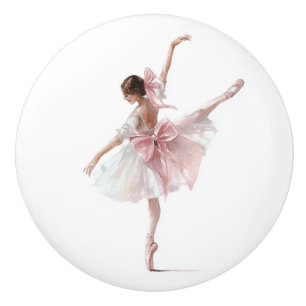 Rosa Ballerina Elegante Balletttänzerin Schublade Keramikknauf