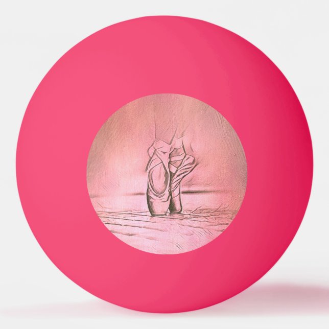 Rosa Ballerina Feet Tischtennisball (Vorderseite)