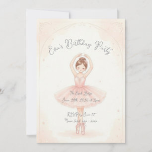 Rosa Ballerina Geburtstagseinladung Einladung
