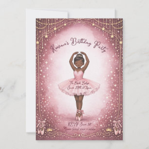Rosa Ballerina Geburtstagseinladung Einladung