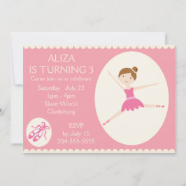Rosa Ballerina Geburtstagsparty Einladung