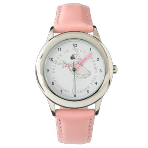 Rosa Ballerina Girl Personalisiert Name Watch Armbanduhr