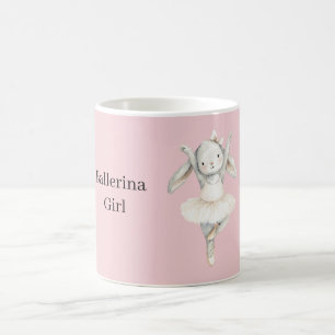 Rosa Ballerina-Mädchen-Hase im Tutu Kaffeetasse