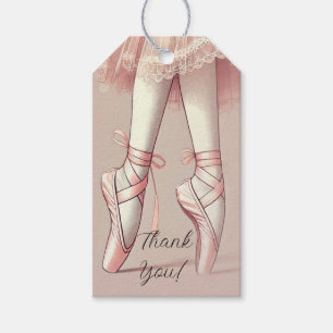 Rosa Ballerina Spitzentanz Geburtstagsfeier Geschenkanhänger