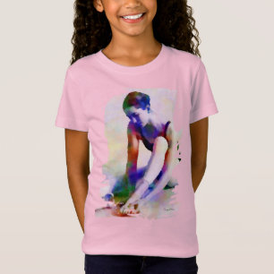Rosa Ballerina Wasserfarbe Zeitgenössische Kunst T-Shirt