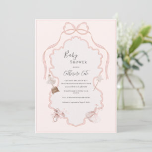 Rosa Ballerina Whimsical Baby Shower Einladung