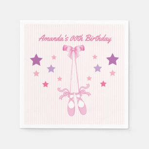 Rosa Ballerina zum Thema Geburtstagsparty personal Serviette