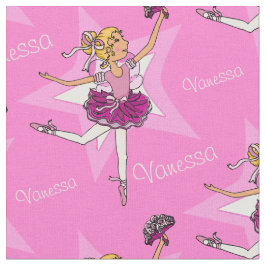 Rosa Ballerinas tanzen individuelle Name Stoff