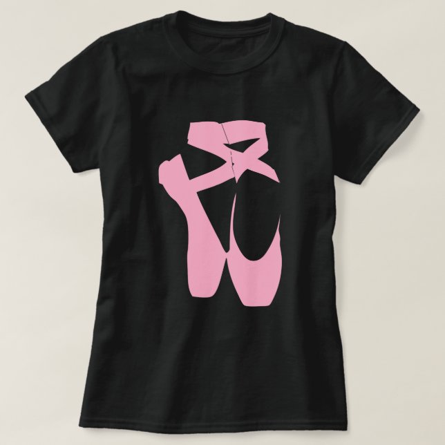Rosa Ballett-Pantoffel-T - Shirt (Design vorne)