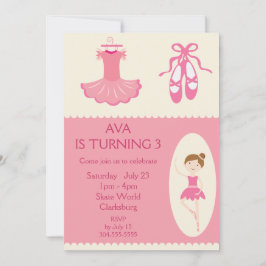 Rosa Ballett Tänzer Geburtstagsparty Einladung