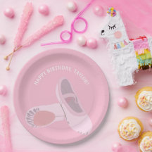 Rosa Ballettschuhe auf rosa Personalisiertem Party