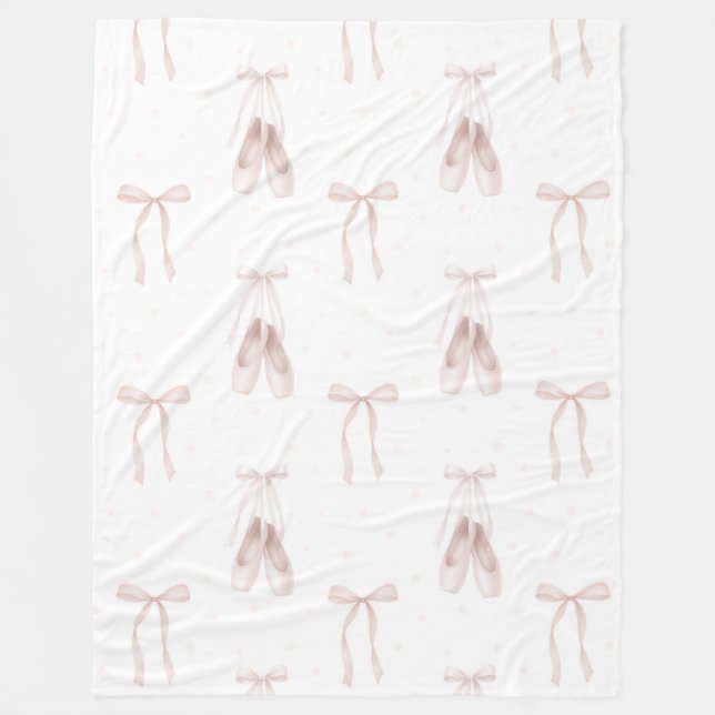 Rosa Ballettschuhe Geburtstag Fleecedecke (Vorderseite)