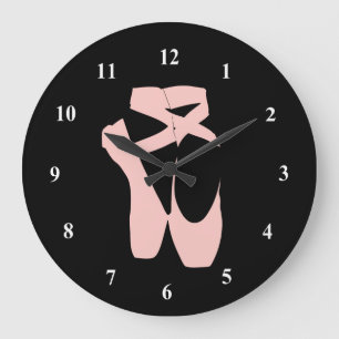 Rosa Ballettschuhe Große Wanduhr