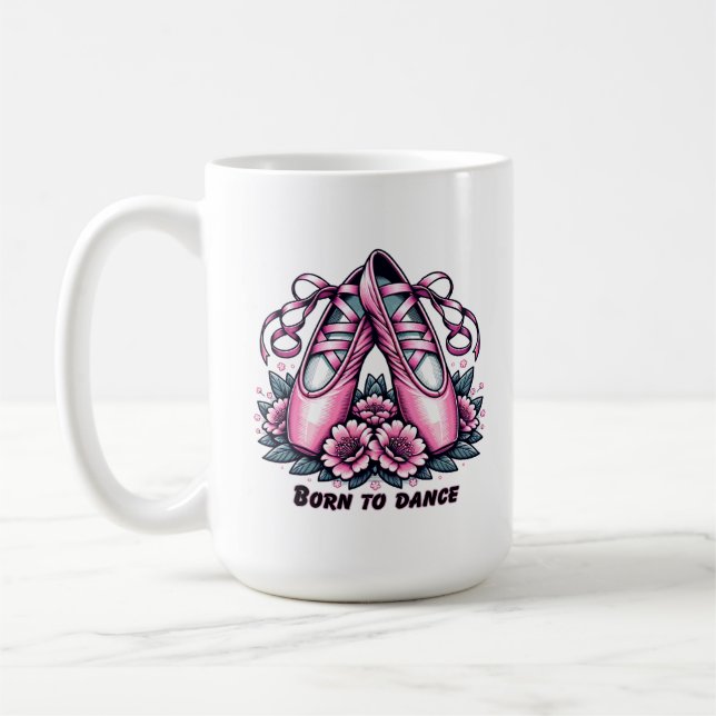 Rosa Ballettschuhe Kaffeetasse (Links)