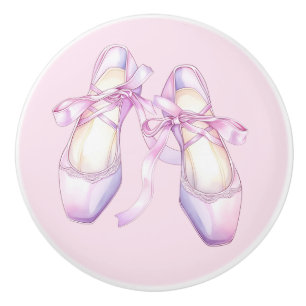 Rosa Ballettschuhe Keramikknopf Mädchenhaft Keramikknauf