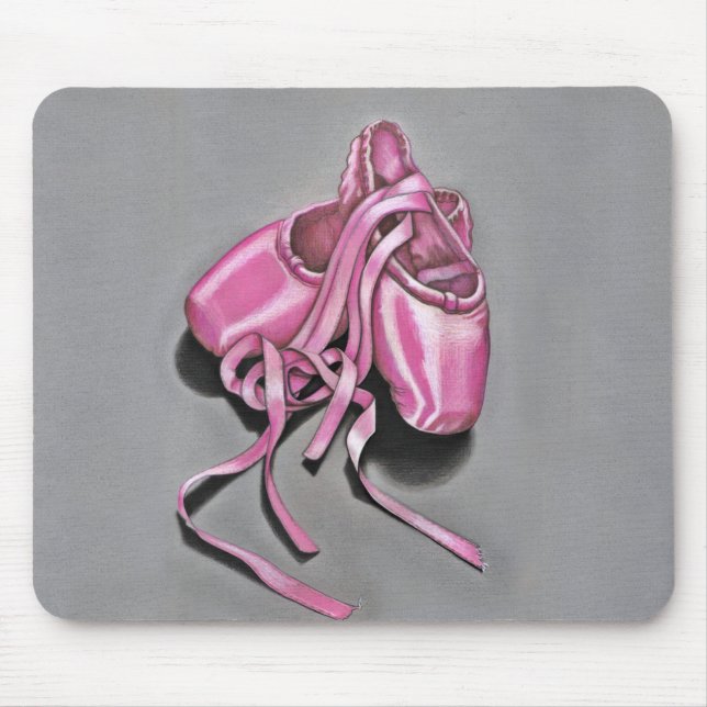 Rosa Ballettschuhe Mousepad (Vorne)