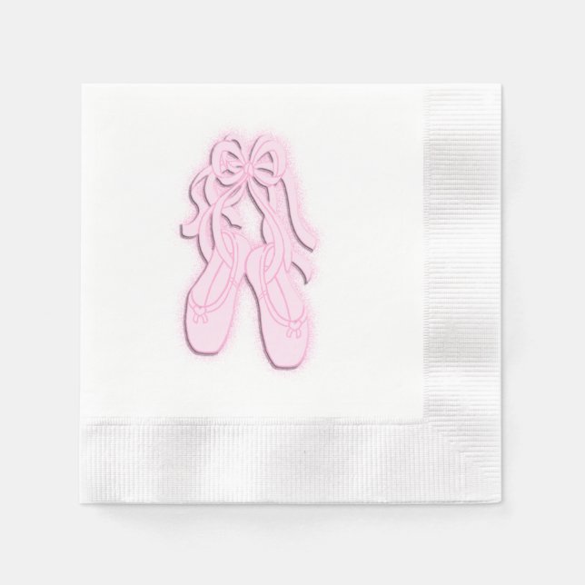 Rosa Ballettschuhe Serviette (Vorderseite)