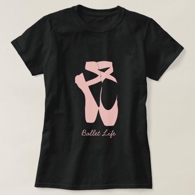 Rosa Ballettschuhe T-Shirt (Design vorne)