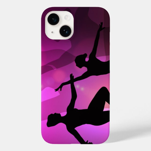 Rosa Balletttänzerin Silhouette Laptop-Hülle Case-Mate iPhone Hülle (Rückseite)