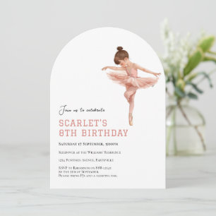 Rosa Balletttanzmädel - Geburtstag für jedes Alter Einladung