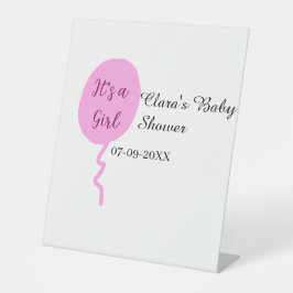 Rosa Ballon es ist ein Mädchen Dusche hinzufügen N Sockelschild